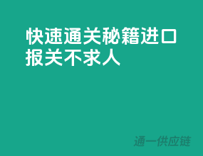 快速通关秘籍，进口报关不求人