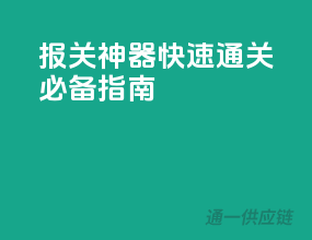 报关神器，快速通关必备指南