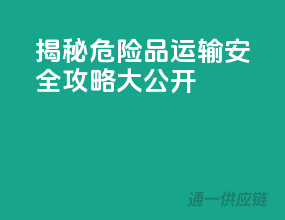 揭秘危险品运输，安全攻略大公开！”