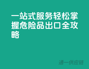 一站式服务，轻松掌握危险品出口全攻略