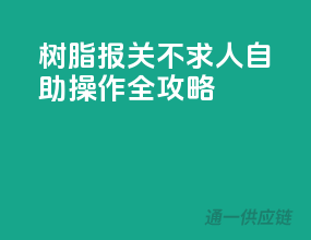 树脂报关不求人，自助操作全攻略