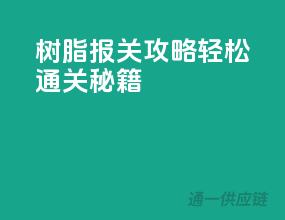 树脂报关攻略：轻松通关秘籍