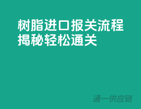 树脂进口报关流程揭秘，轻松通关