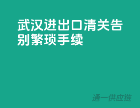 武汉进出口清关，告别繁琐手续