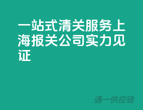 一站式清关服务，上海报关公司实力见证