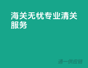 海关无忧，专业清关服务