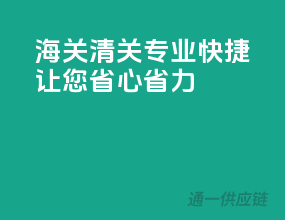 海关清关，专业快捷，让您省心省力