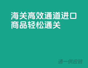 海关高效通道，进口商品轻松通关