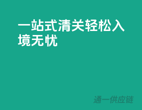 一站式清关，轻松入境无忧