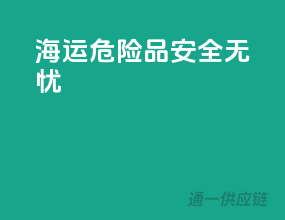 海运危险品，安全无忧