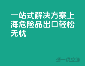 一站式解决方案，上海危险品出口轻松无忧
