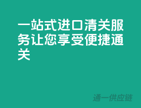 一站式进口清关服务，让您享受便捷通关