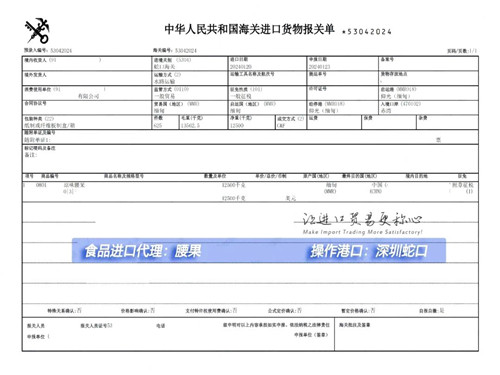 深圳腰果进口报关代理